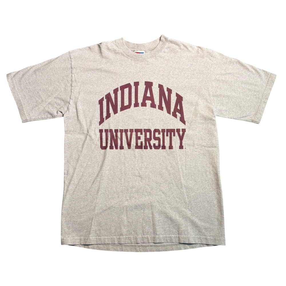 Vintage Indiana University T-Shirt Mens XL Grey Short Sleeve Hoosiers NCAA Tee